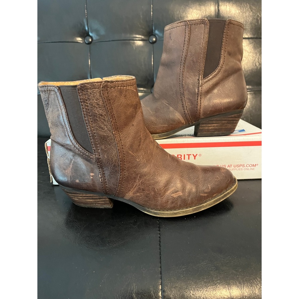 Nine West Vintage America Vasloane Brown Leather Ankle Boots